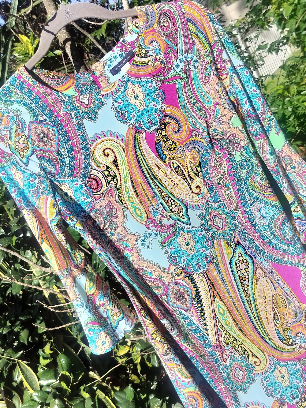 Tommy Hilfiger Multicolor Paisley Midi Dress - Turquoise, Pink, Yellow Size 6